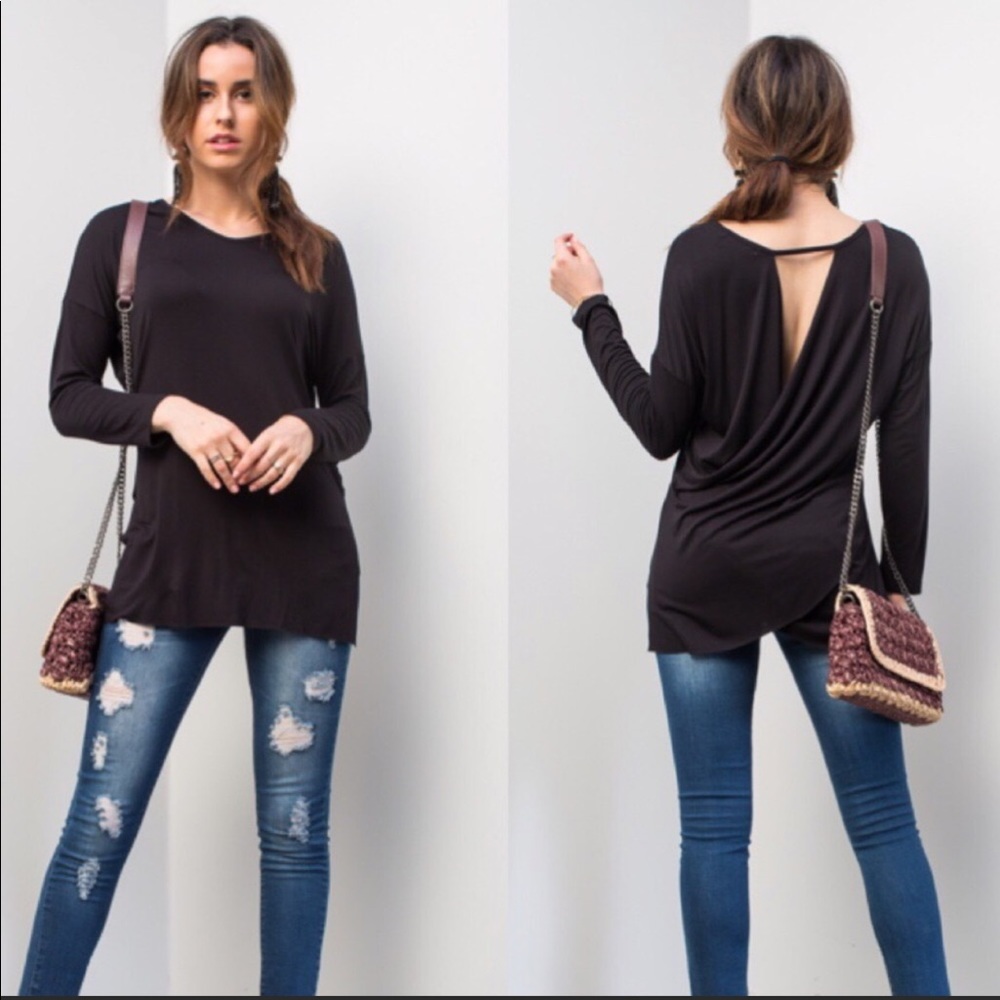 Black Open Back Tunic